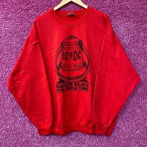 Acdc Hells Bells BiB 80s World Tour Crewneck Sweater size XL